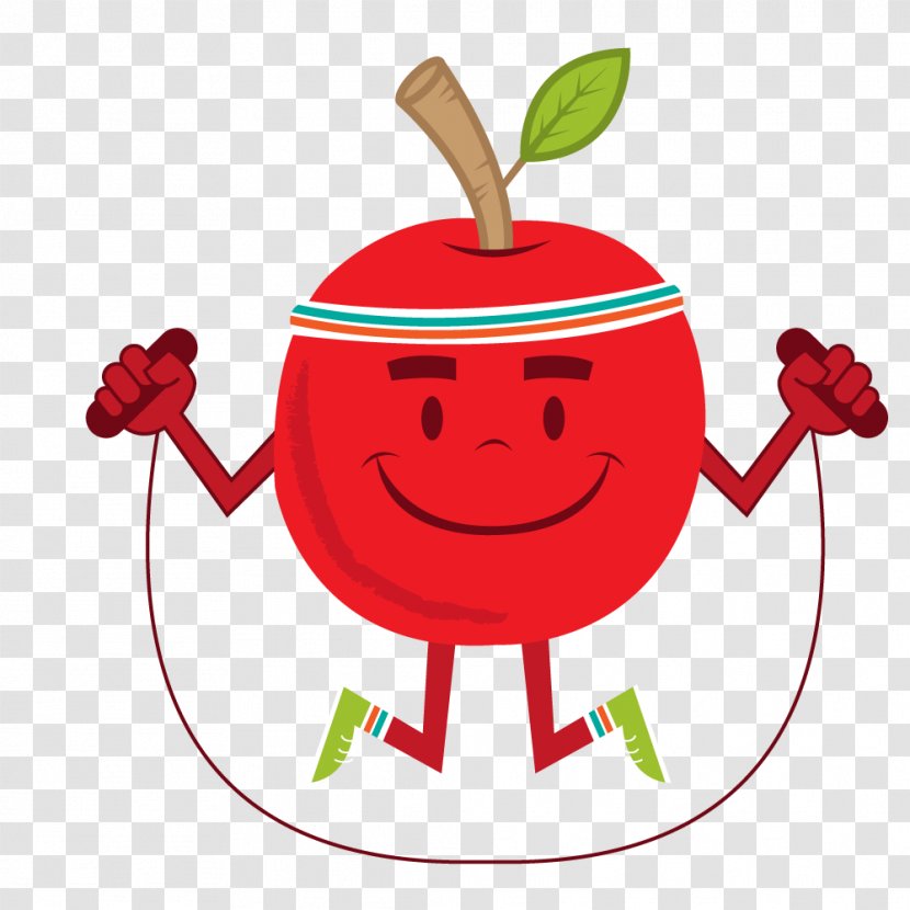 Physical Exercise Dieting Nutrition Personal Trainer - Health - Skipping Cartoon Red Apple Transparent PNG