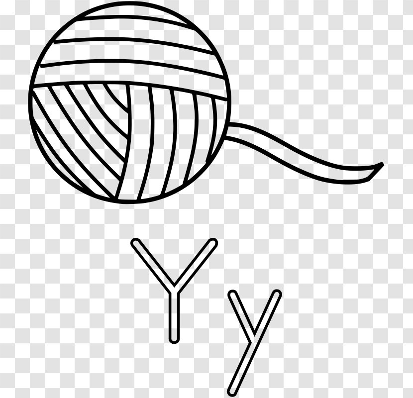 Yarn Coloring Book Clip Art - Symmetry - Y Letter Transparent PNG