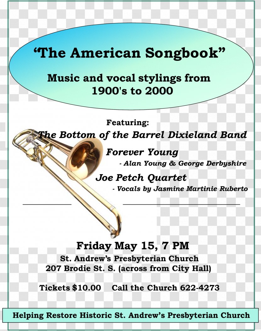 Mellophone Trumpet Trombone Animal Font - Concert Poster Transparent PNG