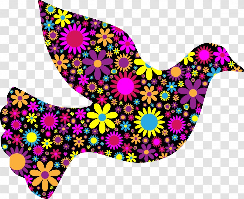 Doves As Symbols Peace Flower Clip Art - Symbol Transparent PNG