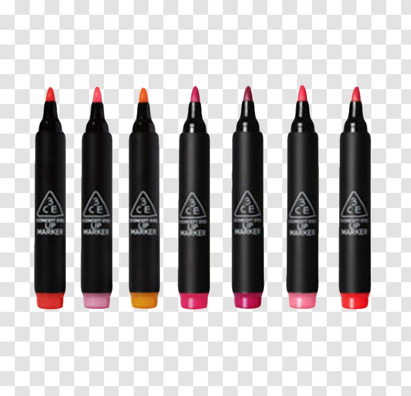 Lipstick Marker Pen Lip Stain Color - Pencil - 3CE Transparent PNG