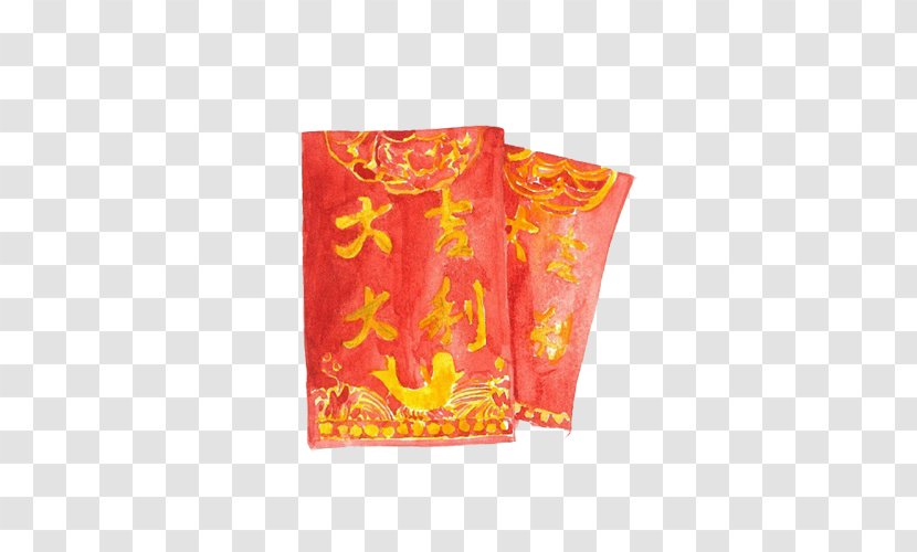 Red Envelope Chinese New Year Illustration - Orange - Envelopes Creative Hand Drawing Pictures Transparent PNG