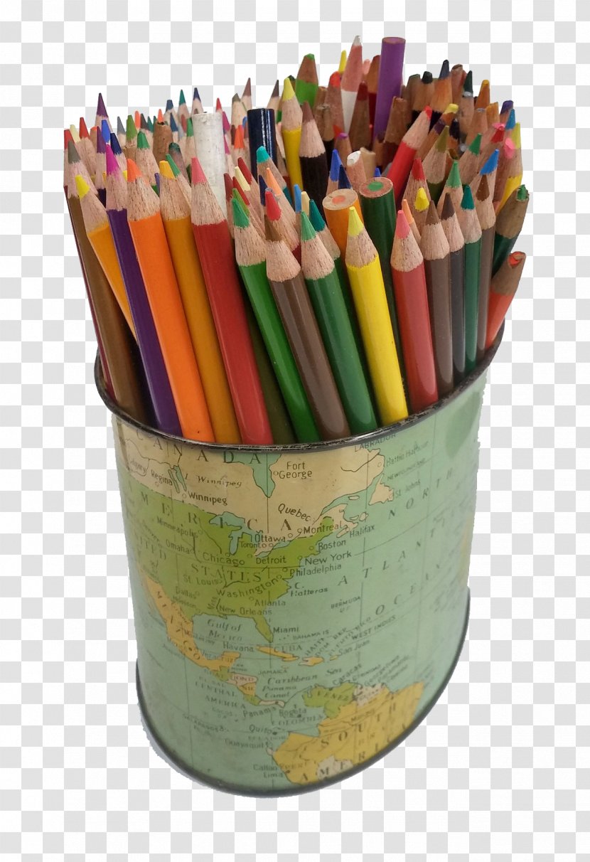 Globe Colored Pencil Pen & Cases - Box - Vector In The Color Of Lead Transparent PNG