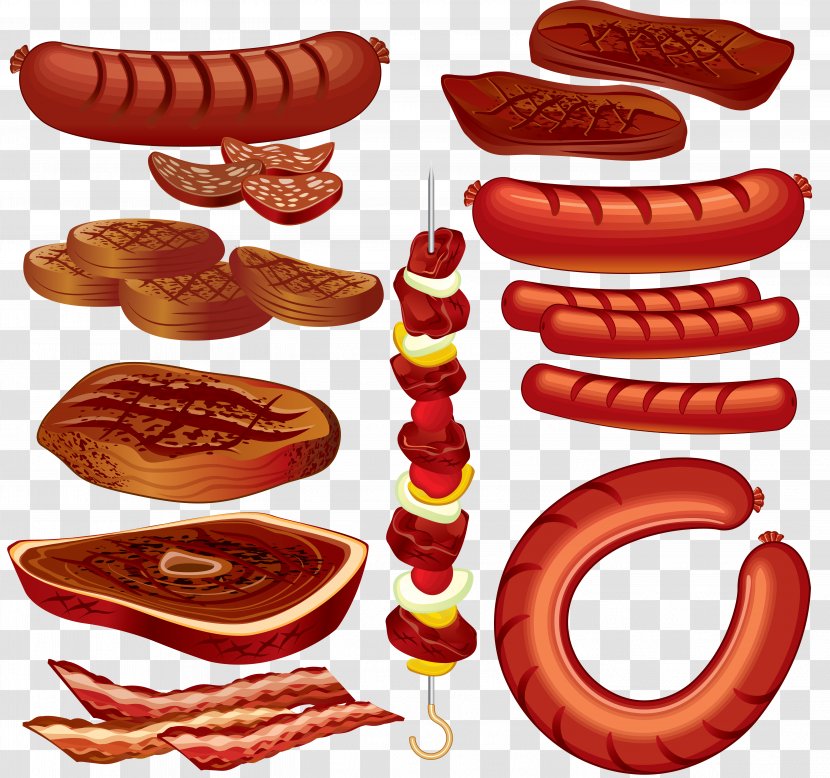Barbecue Hot Dog Hamburger Kebab Fast Food - Chistorra Transparent PNG
