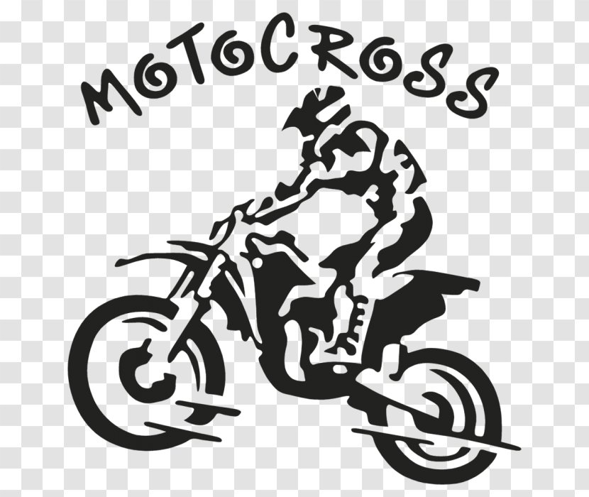 Motocross Motorcycle Drawing Sport Sticker - Visual Arts Transparent PNG