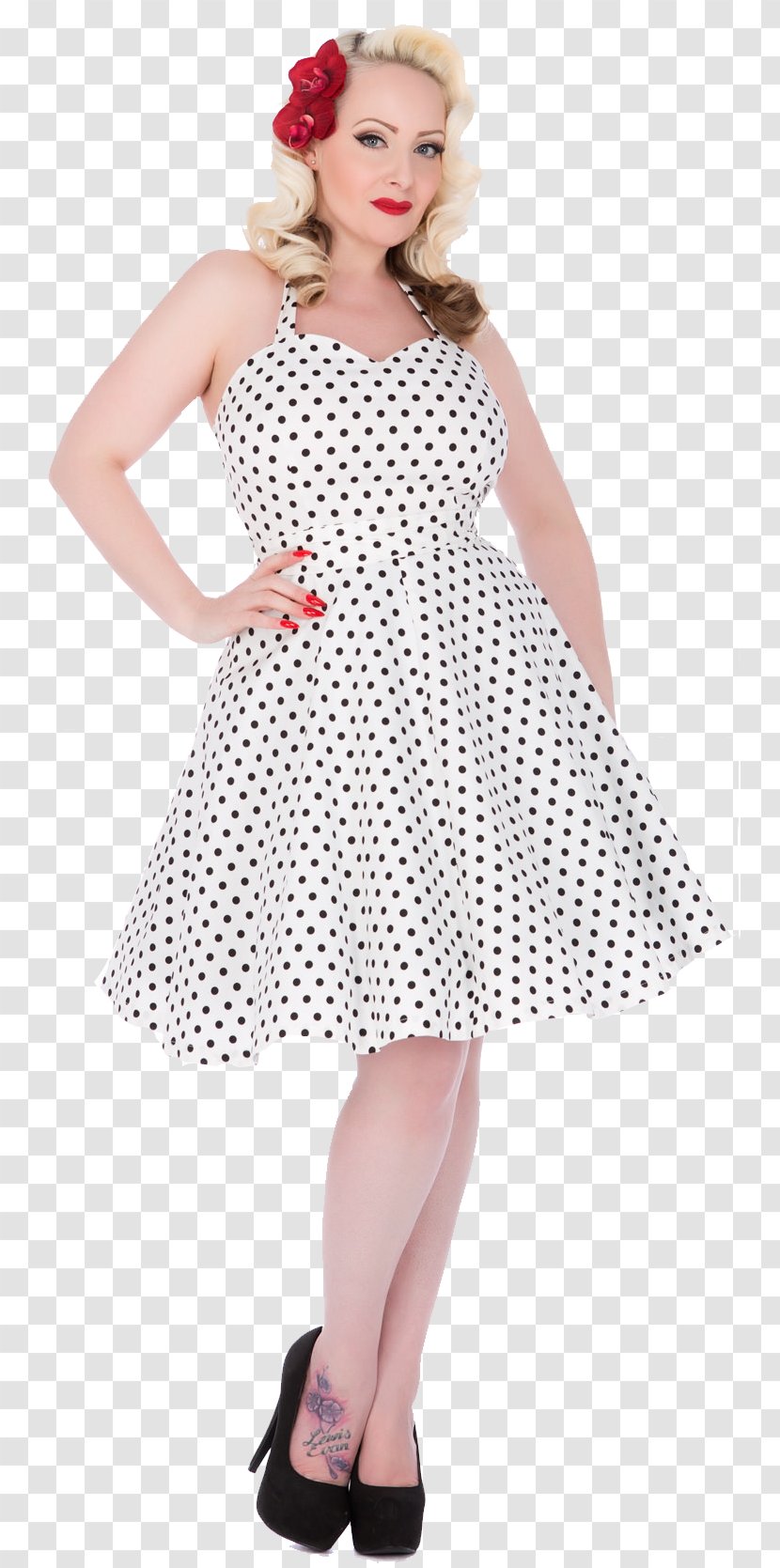 Polka Dot Wedding Dress Skirt Vintage Clothing - Pinup Girl - Clothes Transparent PNG