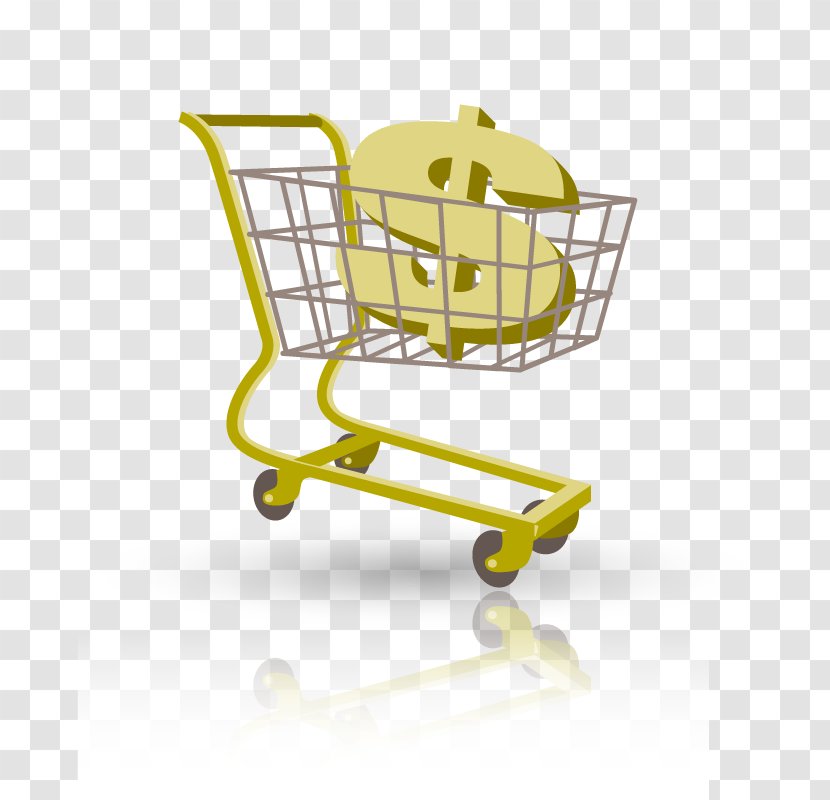 Shopping Cart Vehicle Line - Yellow - E-commerce Transparent PNG