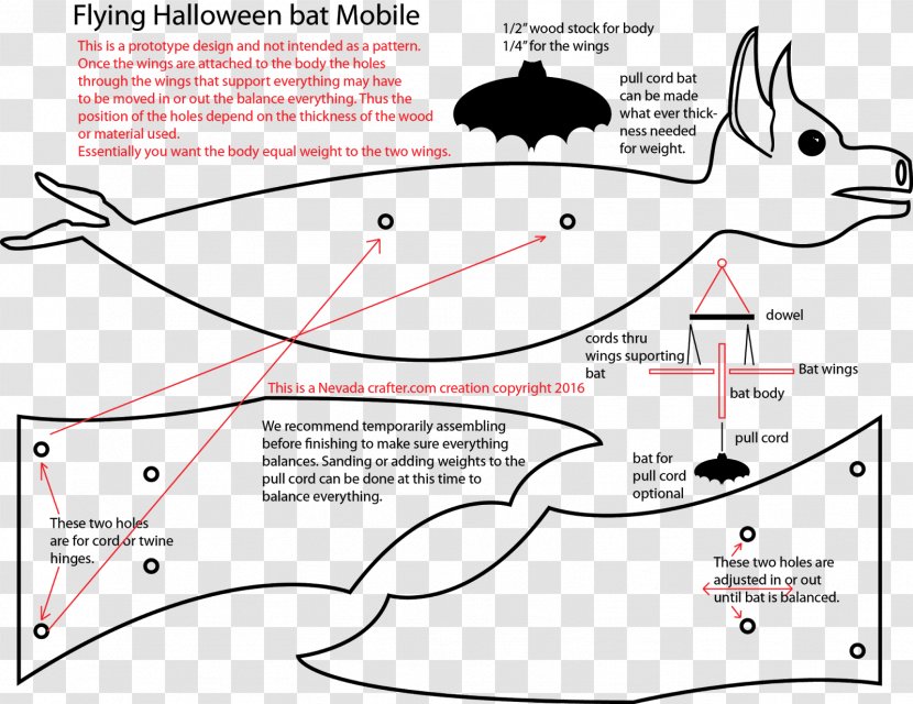 Mammal Craft Bat Pattern - Silhouette Transparent PNG