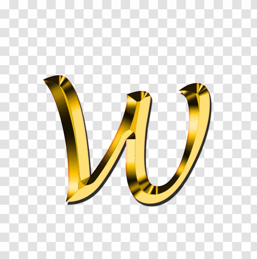 Letter Alphabet Font - Body Jewelry - W Transparent PNG