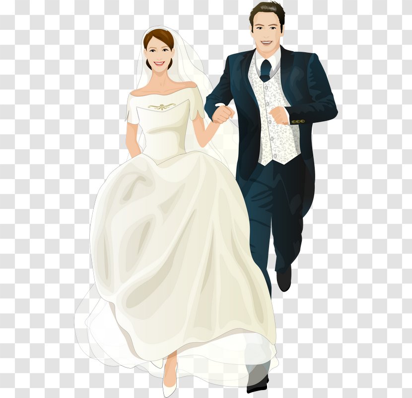 Wedding Invitation Marriage Bridegroom - Watercolor - Bride And Groom Transparent PNG