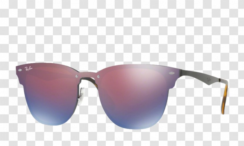 Ray-Ban Blaze Clubmaster Browline Glasses Wayfarer Mirrored Sunglasses - Purple - Ray Ban Transparent PNG
