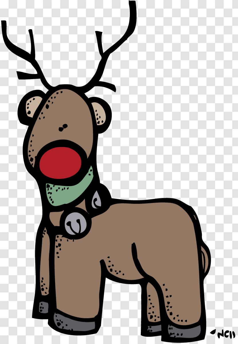 Rudolph Christmas Drawing Clip Art - Dog Like Mammal - Deer Antlers Transparent PNG