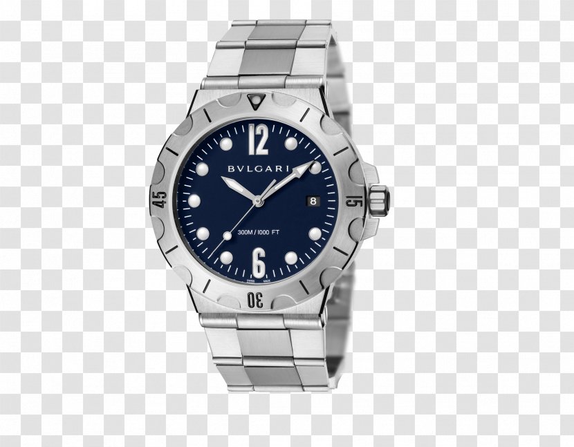 Bulgari Diving Watch Scuba Chronograph - Luxury Goods - Silver Blue Male Transparent PNG