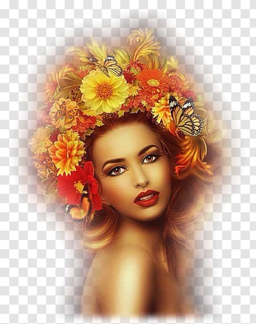 Floral Design Wig Hairstyle Art Hair Coloring - Petal - Cheveux Transparent PNG