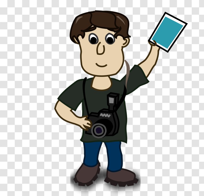 Photographer Cartoon Photography Clip Art - Professional - Camera Boy With Short Hair Transparent PNG