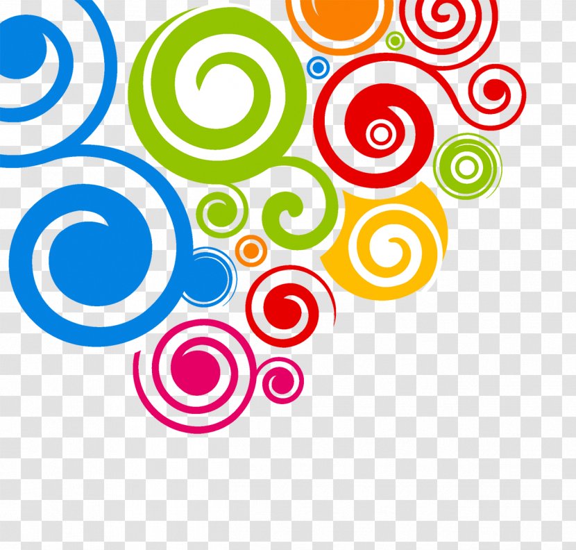 Ornament Spiral Art - Text - Colorful Technology Background Transparent PNG