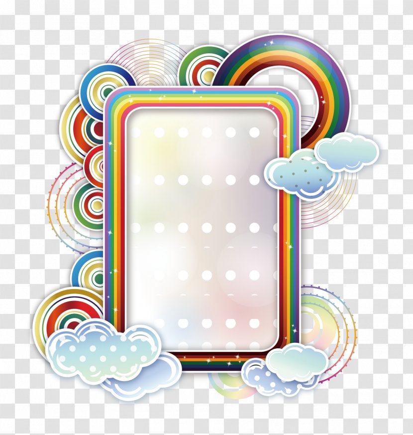 Borders And Frames Rainbow Cloud Clip Art - Heart - Clouds Text Box Transparent PNG