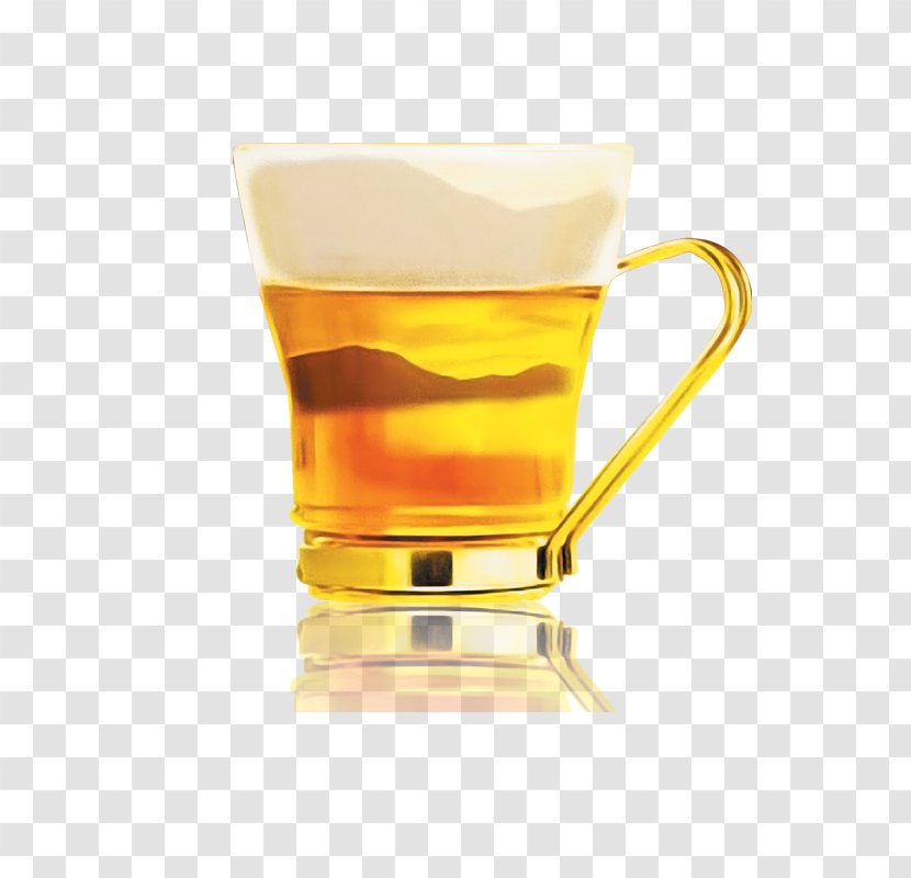 Beer Glassware Cup Drink - Drinkware - Mug With Reflection Transparent PNG