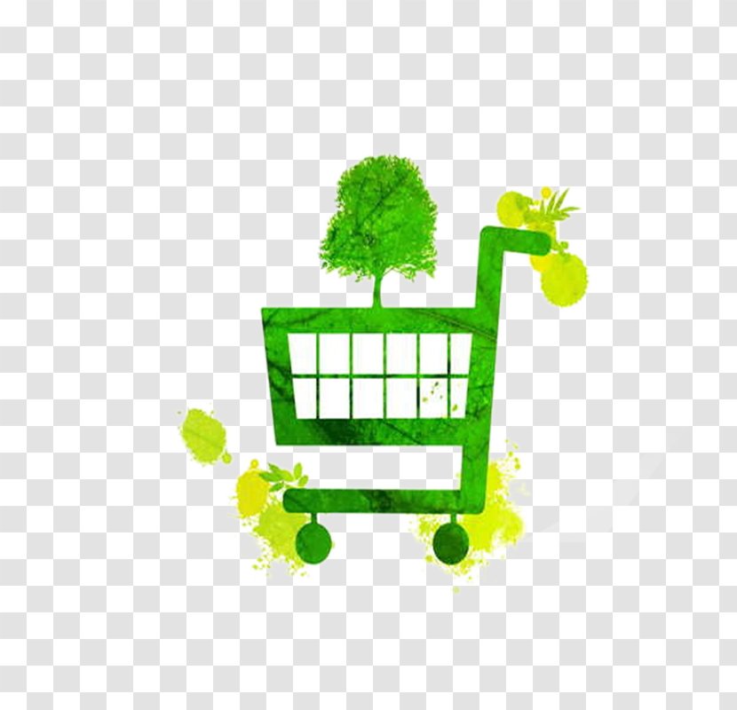Shopping Cart Icon - Yellow - Cartoon Green Transparent PNG