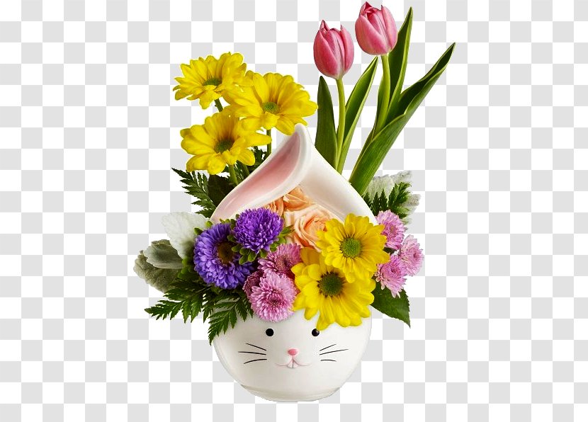 Easter Bunny Flower Bouquet Delivery - Florist - 3d Three Dimensional Transparent PNG