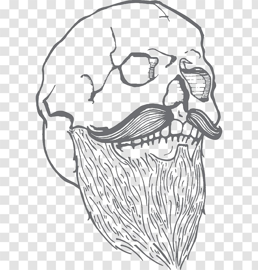 Homo Sapiens Drawing Visual Arts Clip Art - Silhouette - Bearded Skull Transparent PNG
