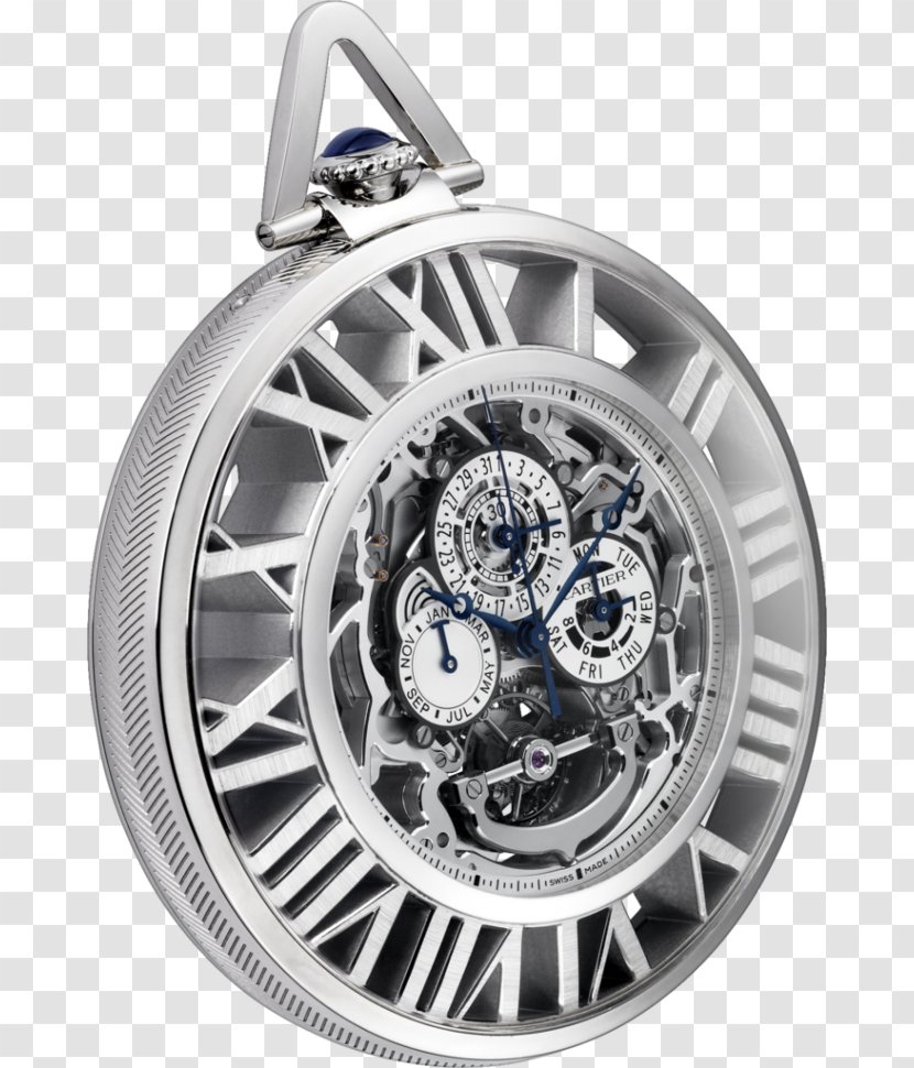 Pocket Watch Cartier Tank Complication - Silver Transparent PNG