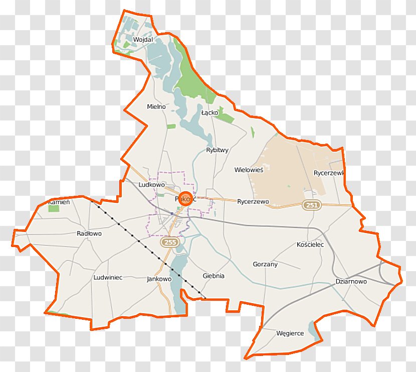 Giebnia Rycerzewo, Kuyavian-Pomeranian Voivodeship Dziarnowo, Wielowieś, Gmina Pakość Leszczyce - Map - Locations Transparent PNG