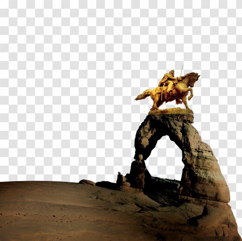 Download Cave - Caveman - Riding A Statue Of Soldier Transparent PNG