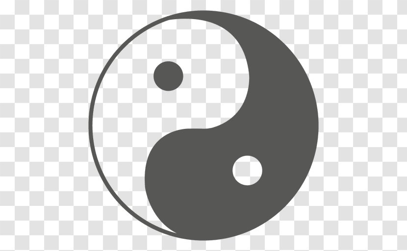 Symbol Yin And Yang - Black White - Vector Transparent PNG