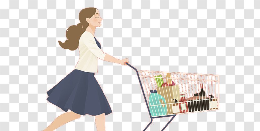 Shopping Cart Woman Designer - Watercolor Transparent PNG