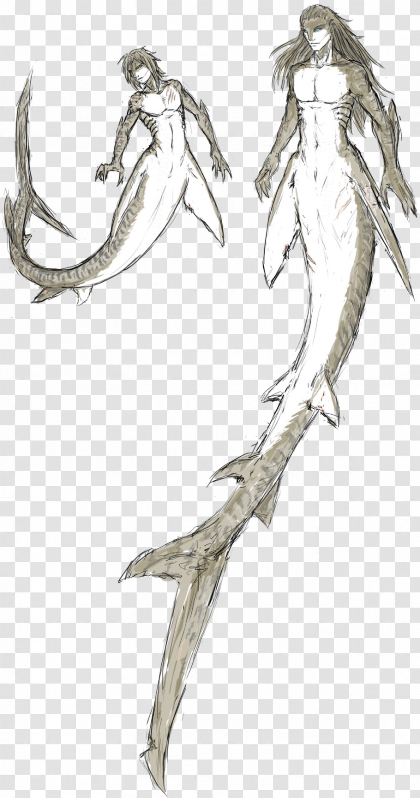 Tiger Shark Drawing Art - Mermaid Scales Transparent PNG