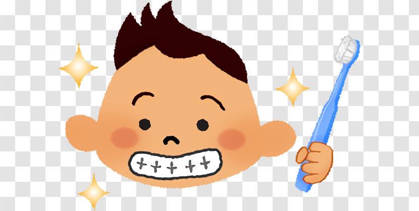 Cartoon Nose Tooth Brushing Cheek Smile Transparent PNG