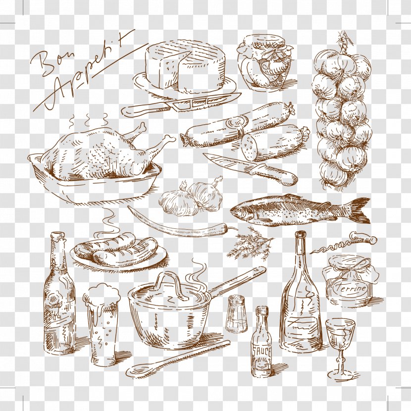 Drawing Food Royalty-free Illustration - Chef - Fine Dining Artwork Transparent PNG