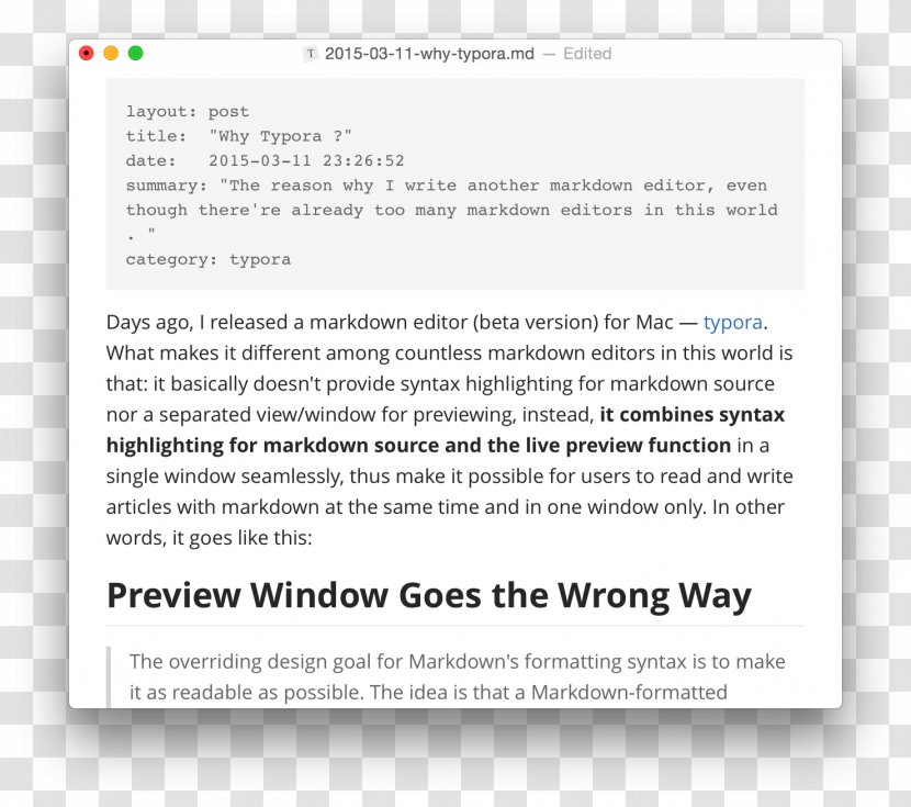 Document Markdown Text Editor Typora Sublime - Menu Minimalista Transparent PNG