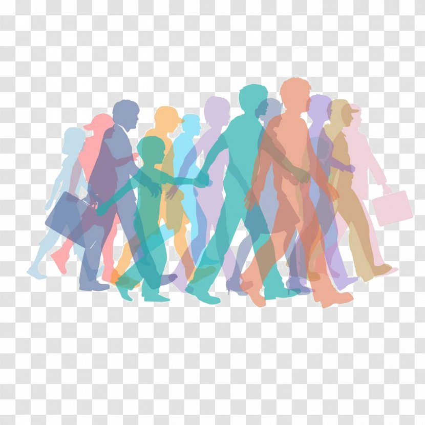 Crowd People Clip Art - Pattern - Crowds Of Silhouette Transparent PNG
