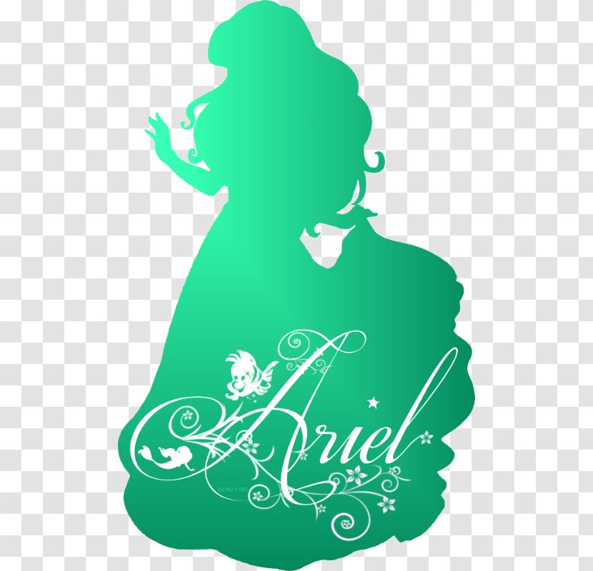 Ariel Rapunzel Princess Aurora Belle Silhouette - Art Transparent PNG