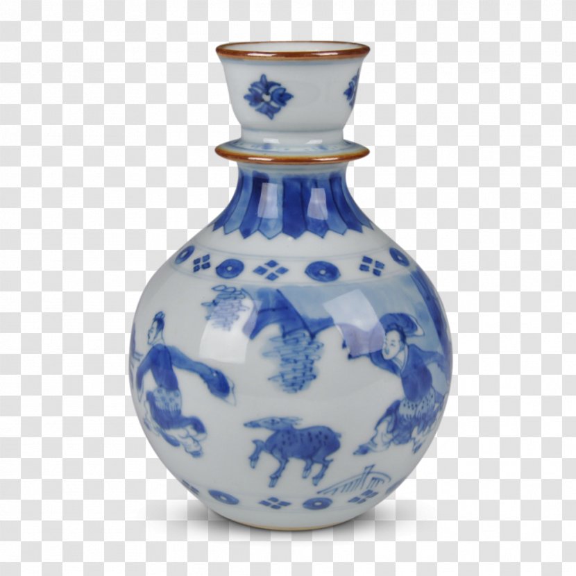 Vase Blue And White Pottery Ceramic Cobalt - Celadon Transparent PNG
