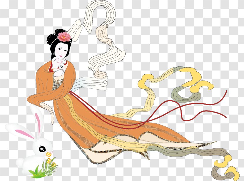 U5ae6u5a25u5954u6708 Mid-Autumn Festival Moon Rabbit Change - Art - Fairy Transparent PNG