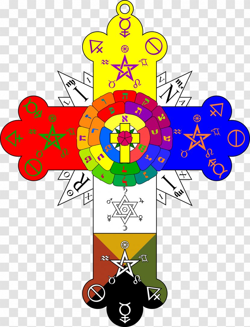 Rose Cross Hermetic Order Of The Golden Dawn Rosicrucianism Christian - Symbol - Taro Transparent PNG