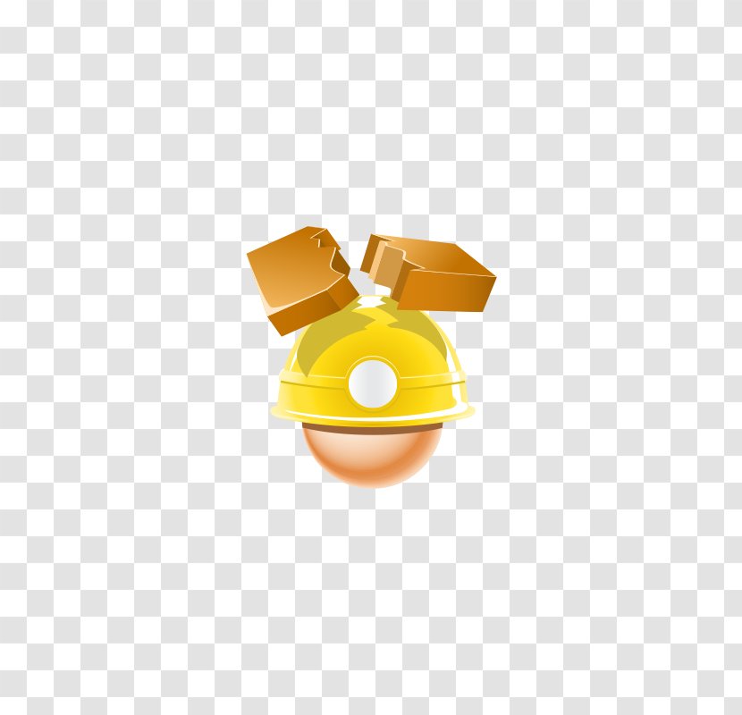 Vector Building Icon - Orange - Helmet,Brick Helmet Hit Transparent PNG