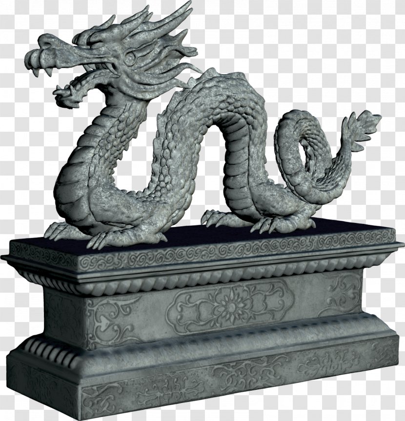 Stone Sculpture Dragon Figurine - Gargoyle - Pull The Material Transparent PNG