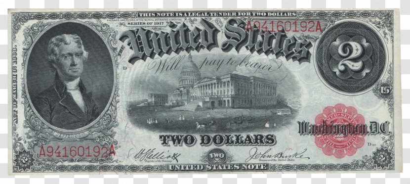 United States Two-dollar Bill Note One-dollar Banknote Dollar - Banknotes Of The Canadian Transparent PNG