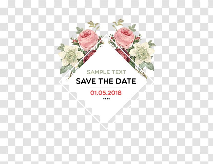 Wedding Invitation Save The Date Decorative Flowers - Rose Order Transparent PNG