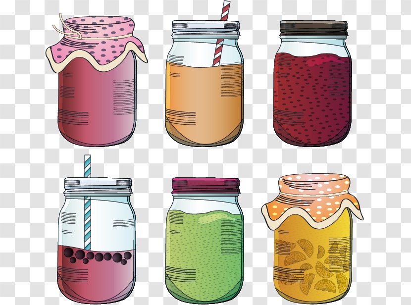 Mason Jar Euclidean Vector Glass - Hand-painted Filled With Juice Transparent PNG