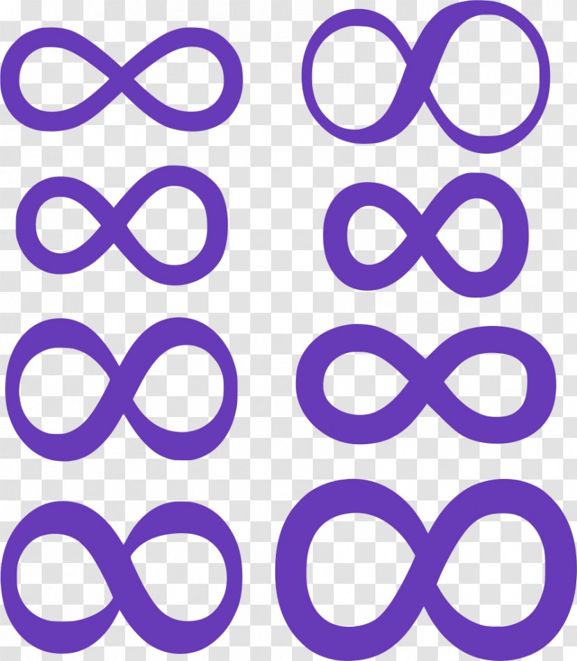 Infinity Symbol - Violet - Magenta Text Transparent PNG