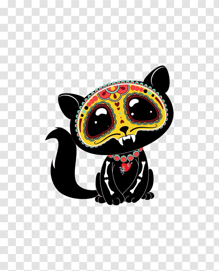 Calavera Day Of The Dead Death Clip Art - Small To Medium Sized Cats - Cute Cat Transparent PNG