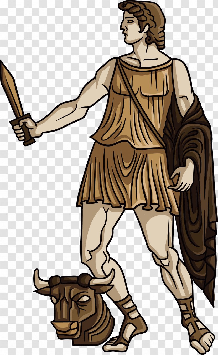 Theseus Ancient Greece Greek Mythology Heracles Illustration The Man With Dagger Transparent Png