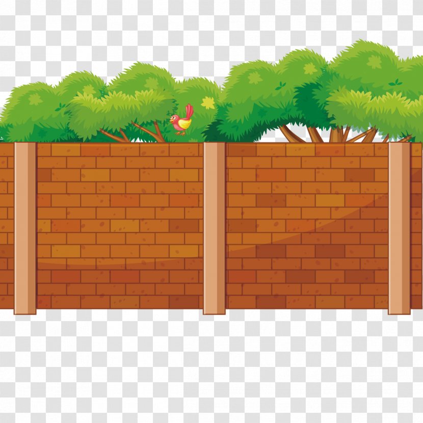 Wall Euclidean Vector Orange Fence - Brick Transparent PNG
