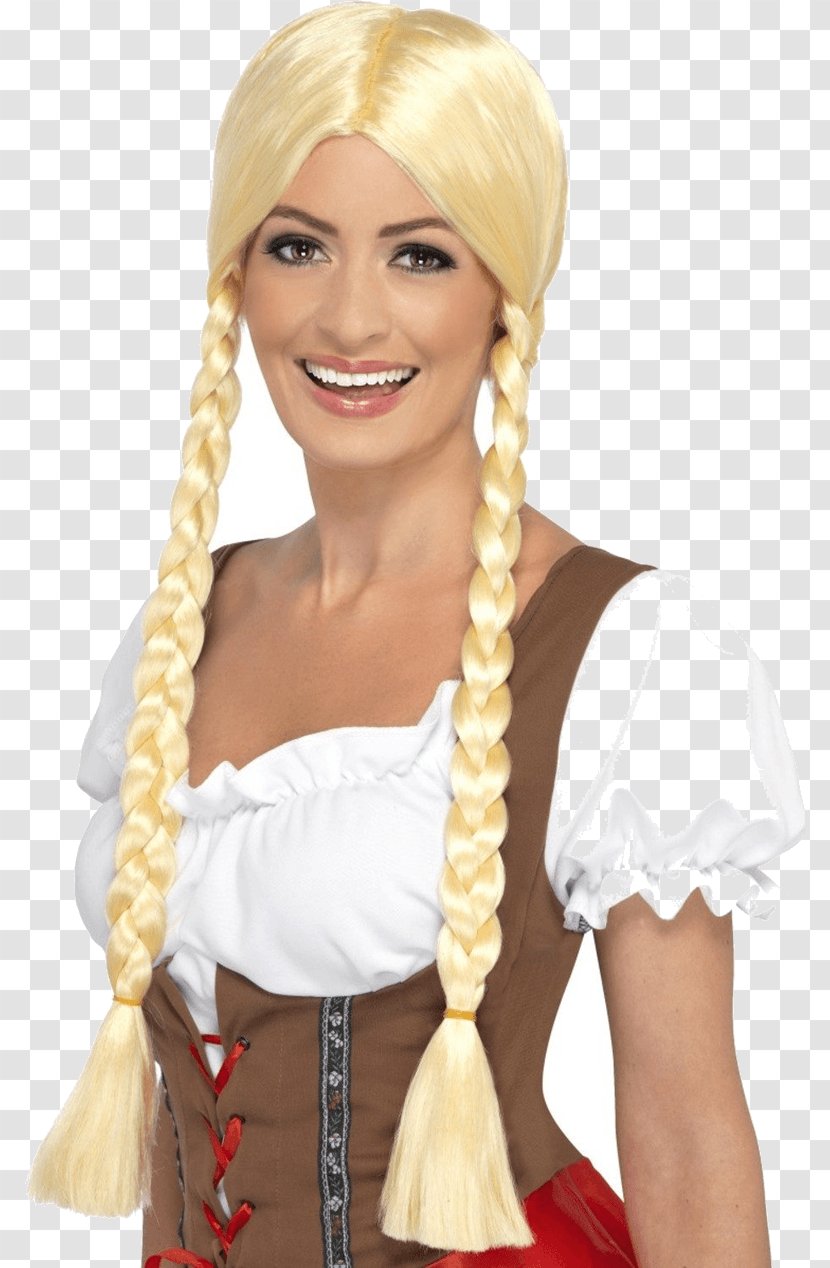 Wig Costume Party Braid Blond Mullet - Hair Coloring - Oktoberfest Transparent PNG