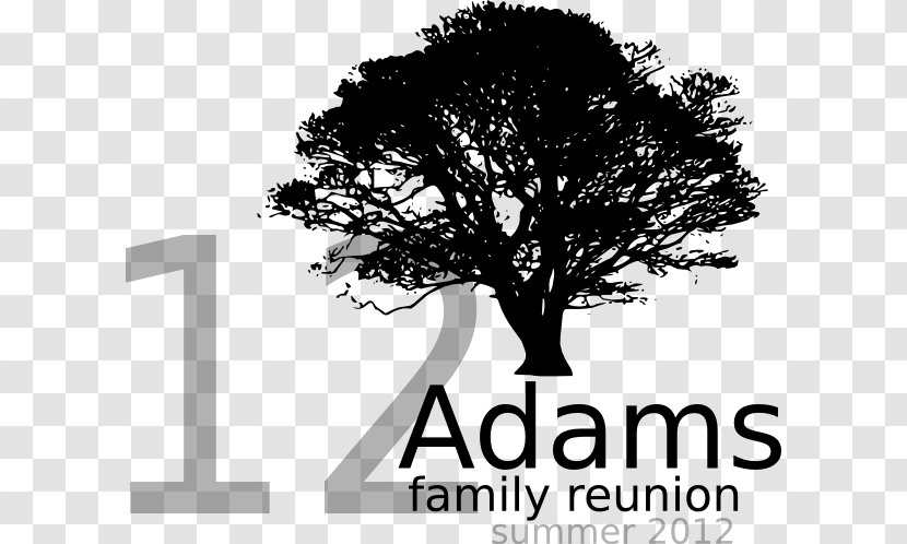 Silhouette Tree Clip Art - Monochrome - Adams Family Transparent PNG